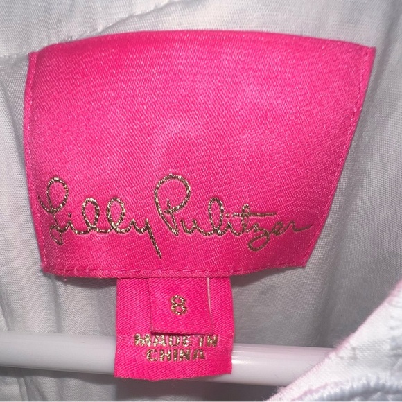 EUC Lilly Pulitzer White Eyelet Lace Crochet Short Sleeve Dress 8 Cottagecore - Picture 6 of 6